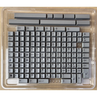 Retro Grey 104+43 Cherry MX PBT Dye-subbed Keycaps Set for Mechanical Gaming Keyboard